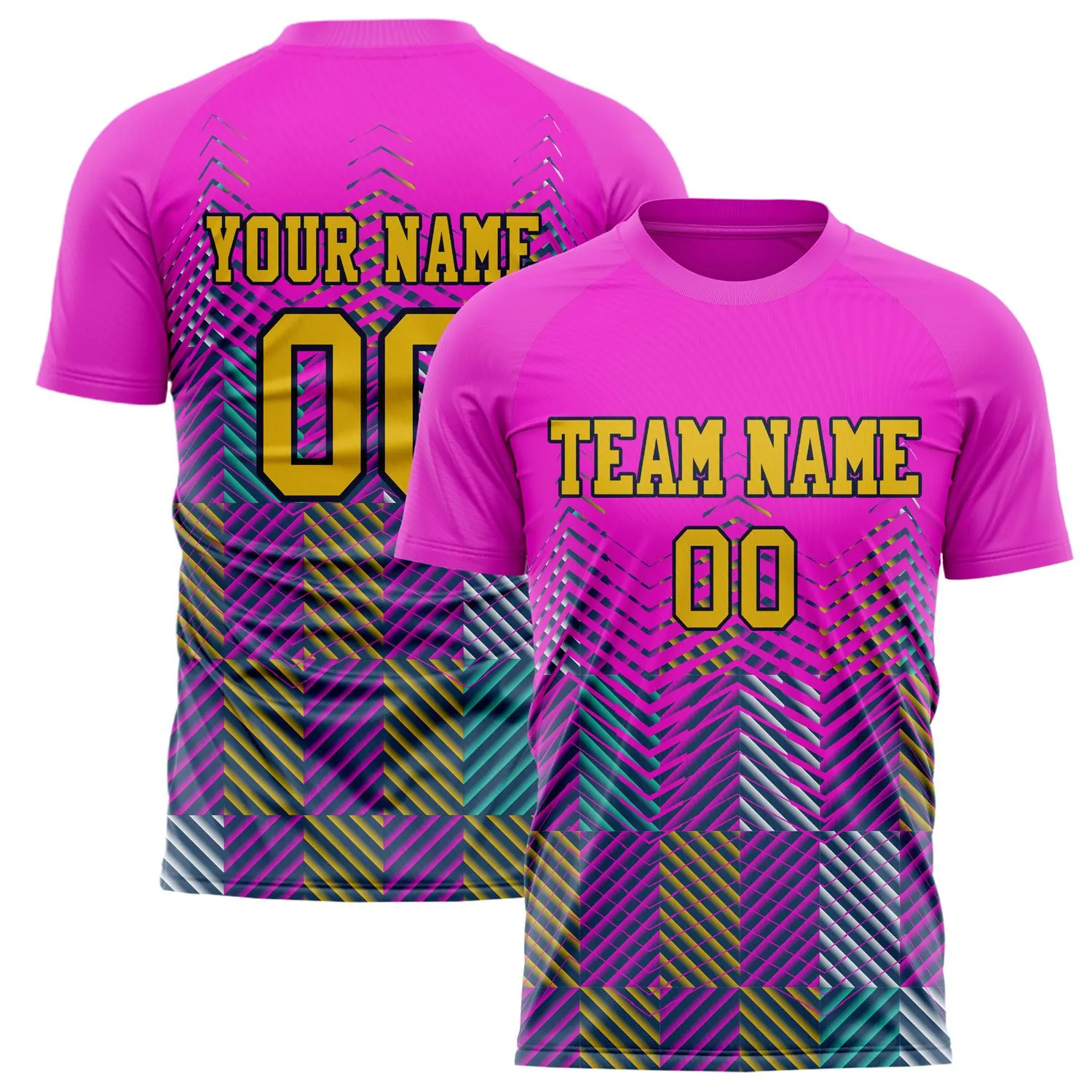 Custom Pink Old Gold Pattern Soccer Jersey sold by Tailorly