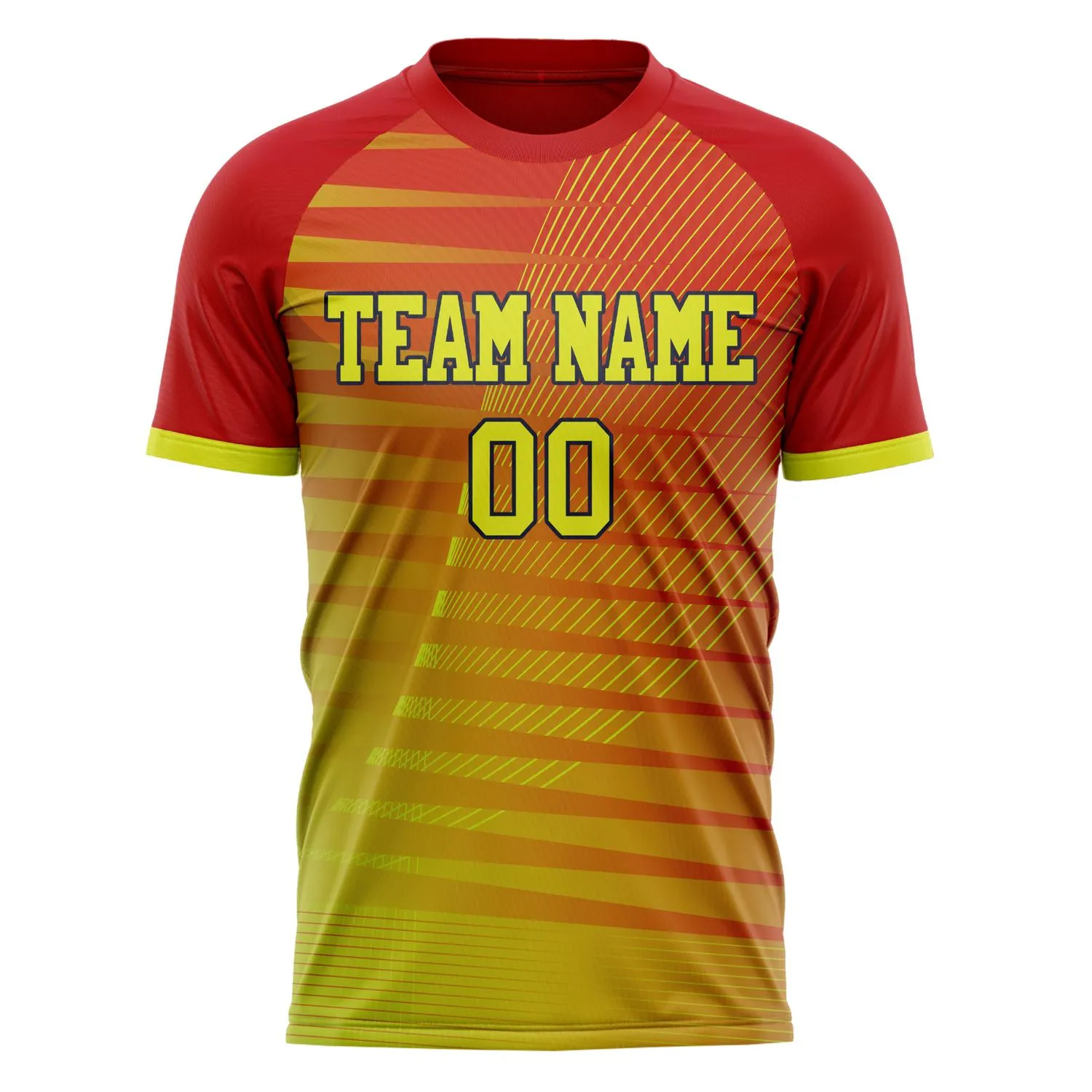 Custom Red Yellow Pattern Soccer Jersey sold by Tailorly product image thumbnail 2