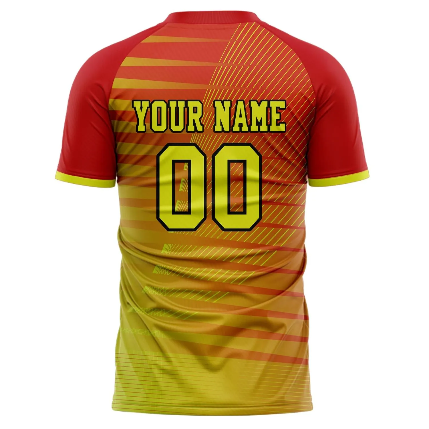 Custom Red Yellow Pattern Soccer Jersey sold by Tailorly product image thumbnail 3
