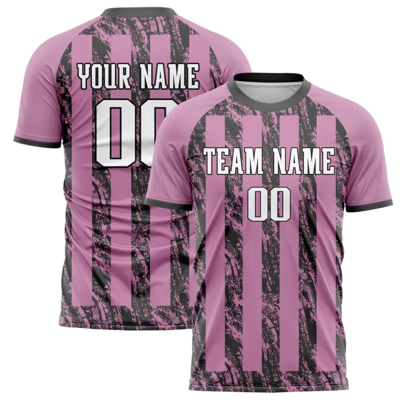 Custom Purple Gray Pattern Soccer Jersey made by Tailorly