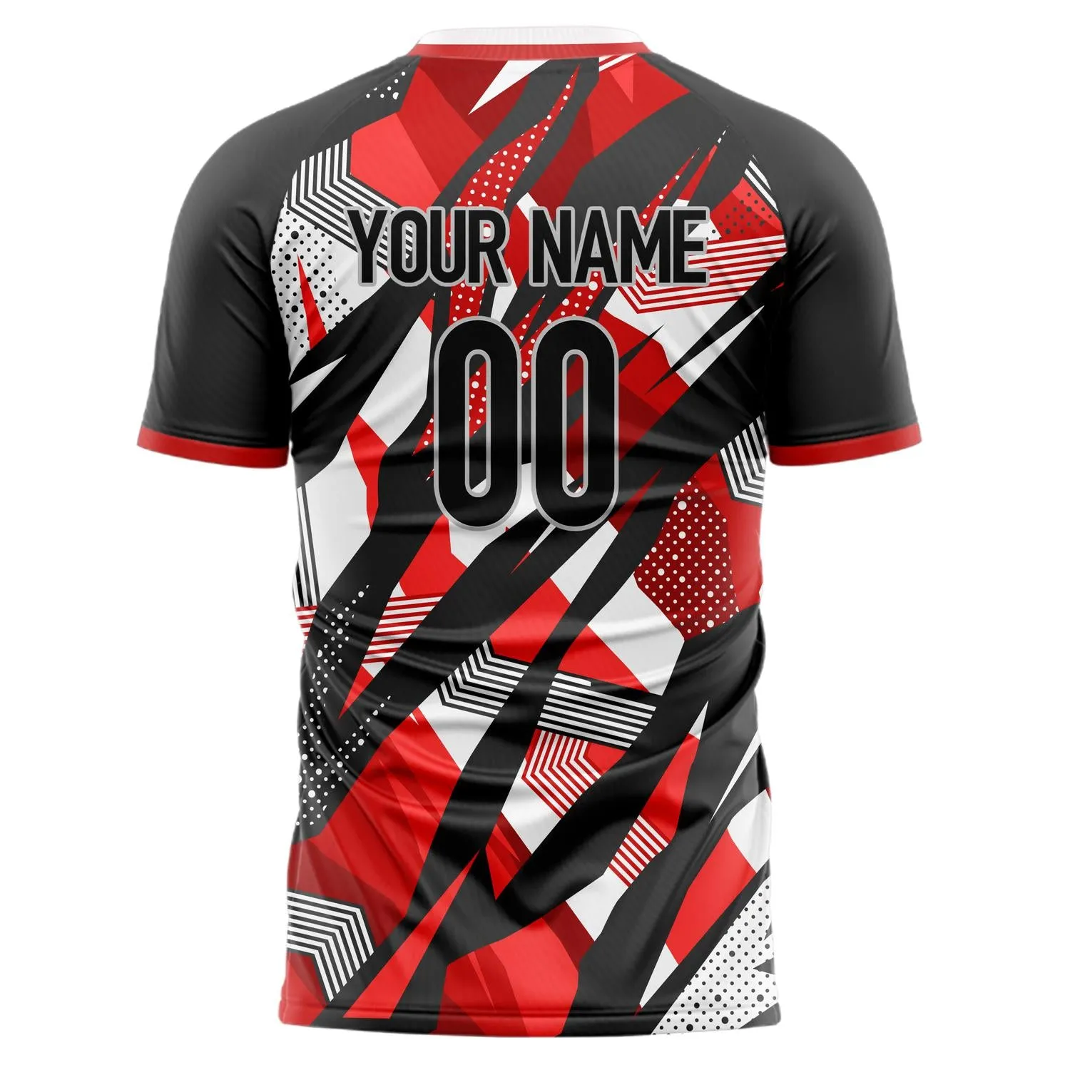 Custom Black Red Pattern Soccer Jersey sold by Tailorly product image thumbnail 3