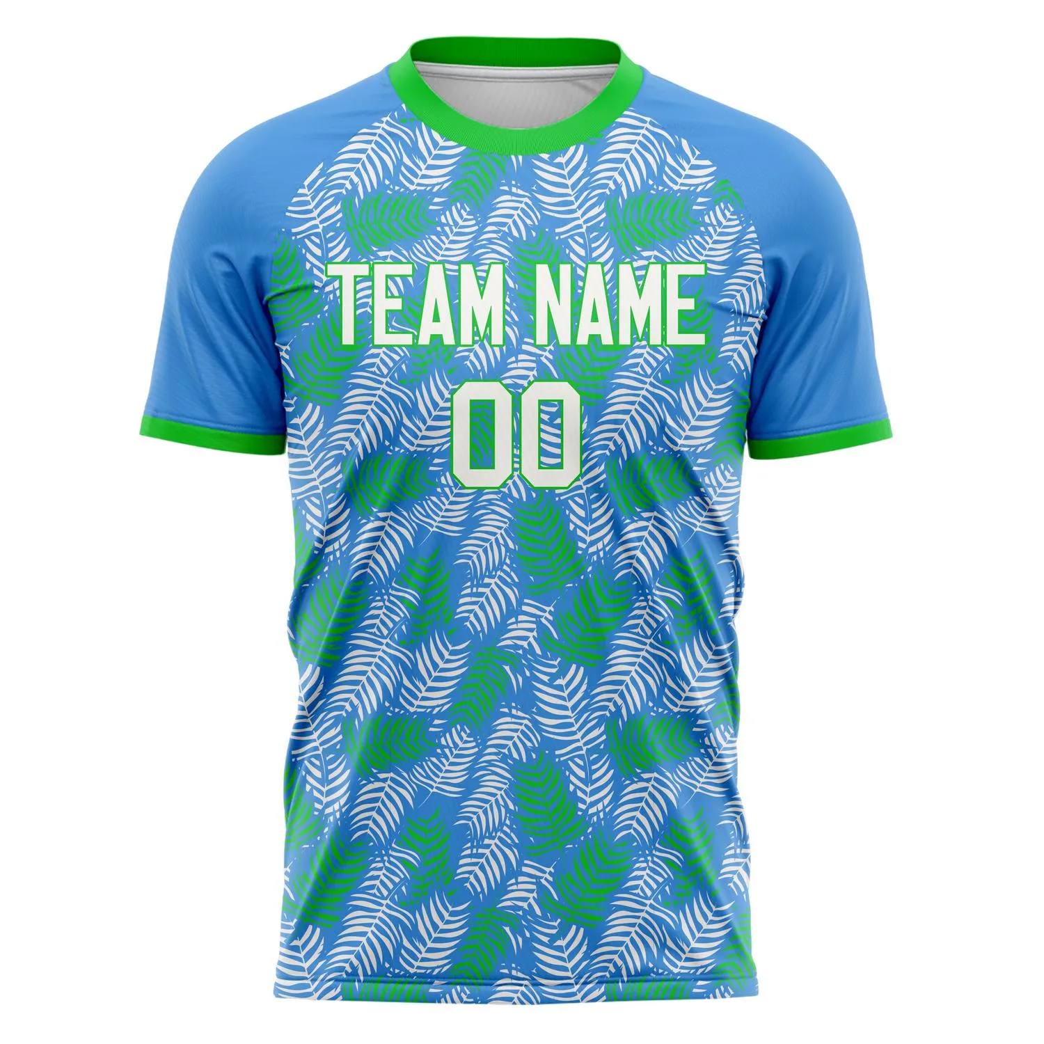 Custom Blue Kelly Green Pattern Soccer Jersey sold by Tailorly product image thumbnail 2