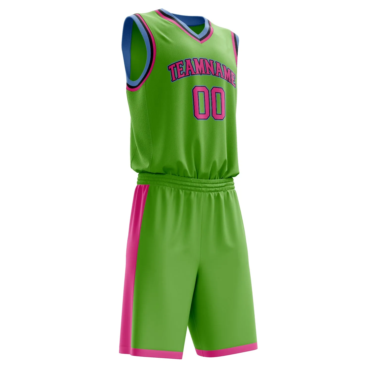 Custom Neon-Green Pink Solid Color Basketball Set sold by Tailorly product image thumbnail 3