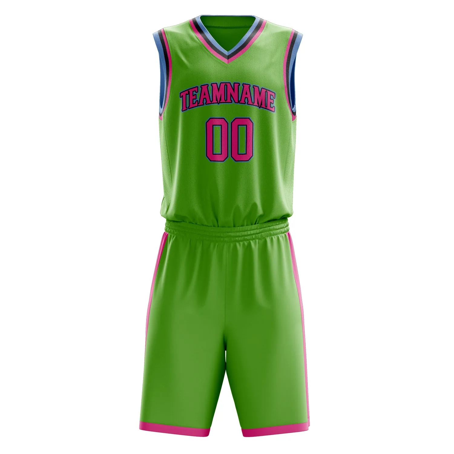 Custom Neon-Green Pink Solid Color Basketball Set sold by Tailorly product image thumbnail 2