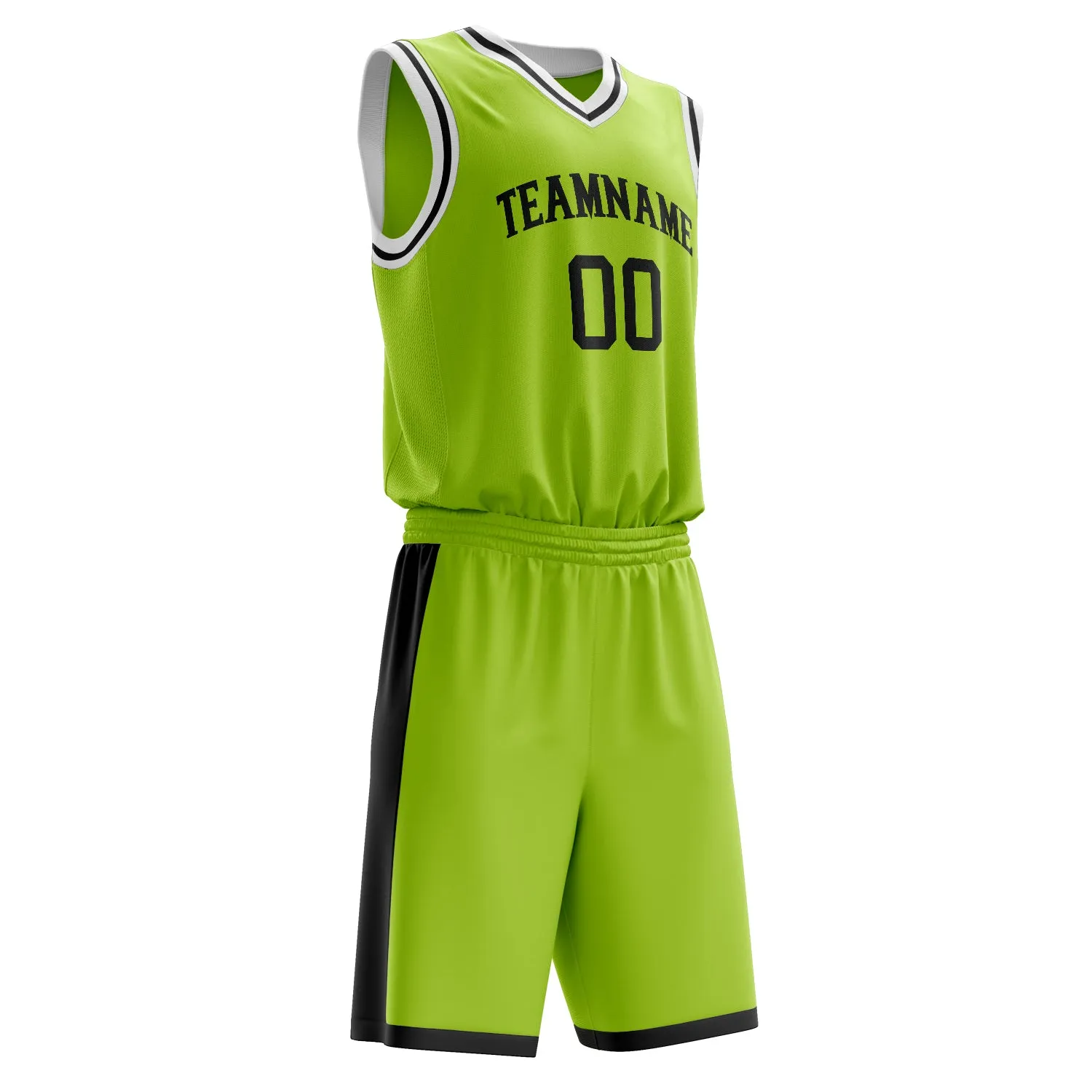 Custom Neon-Green Black Solid Color Basketball Set sold by Tailorly product image thumbnail 3
