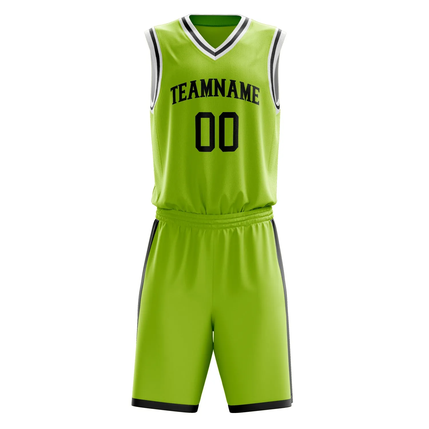 Custom Neon-Green Black Solid Color Basketball Set sold by Tailorly product image thumbnail 2