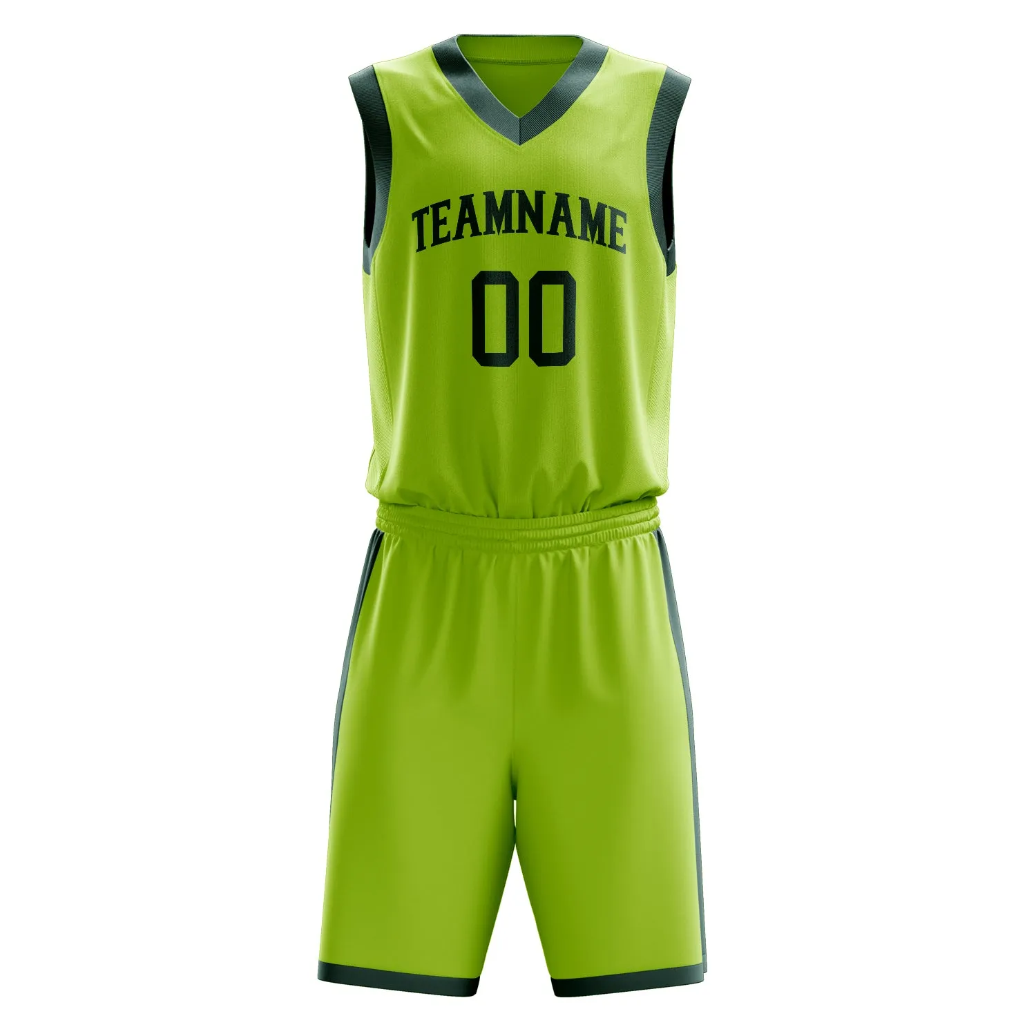 Custom Neon-Green Black Solid Color Basketball Set sold by Tailorly product image thumbnail 2