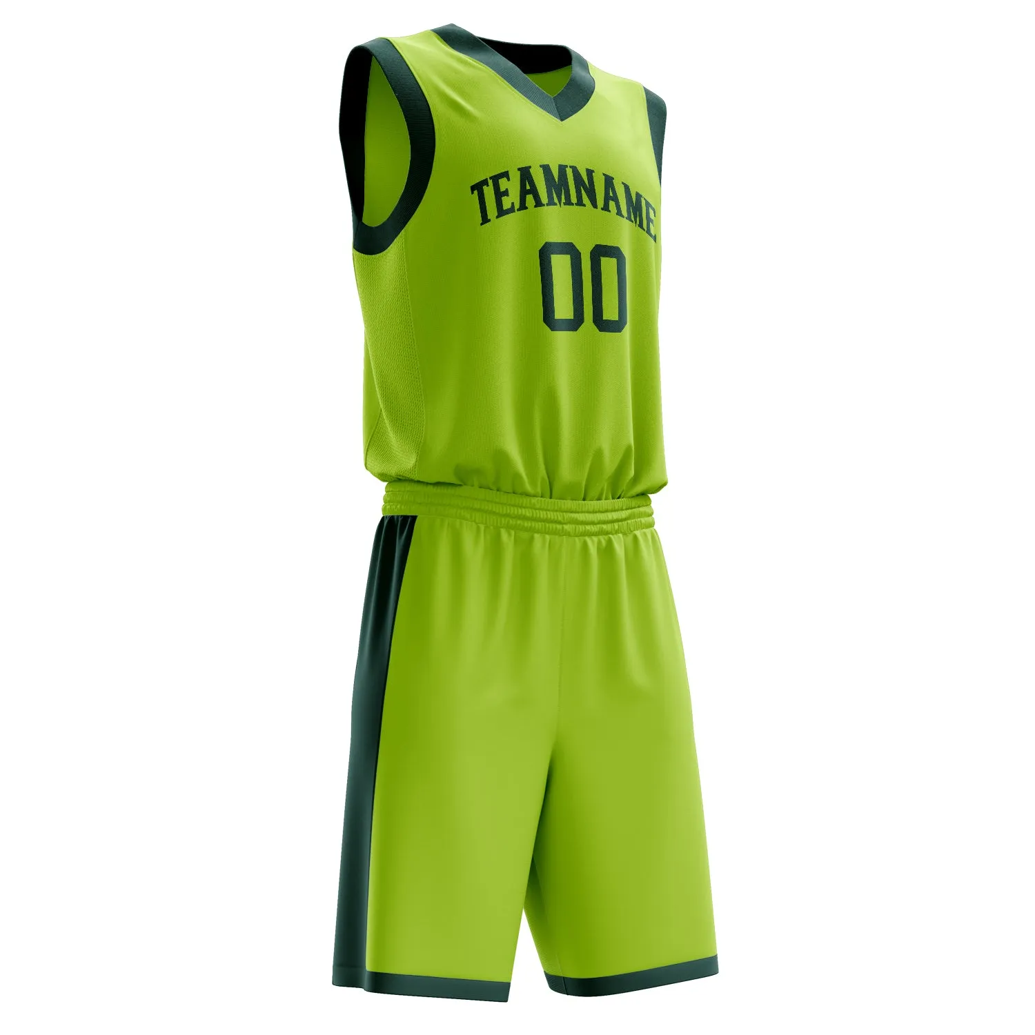 Custom Neon-Green Black Solid Color Basketball Set sold by Tailorly product image thumbnail 3