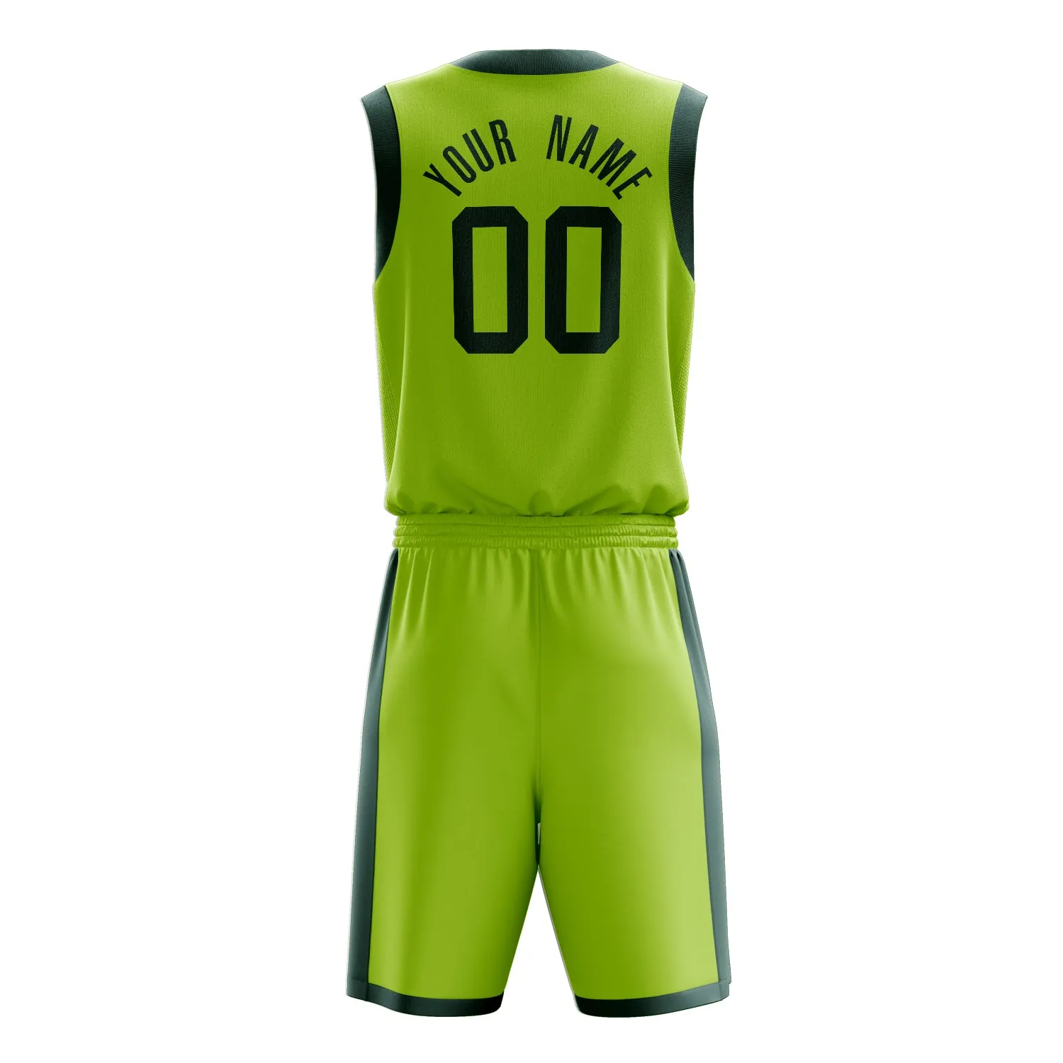 Custom Neon-Green Black Solid Color Basketball Set sold by Tailorly product image thumbnail 4