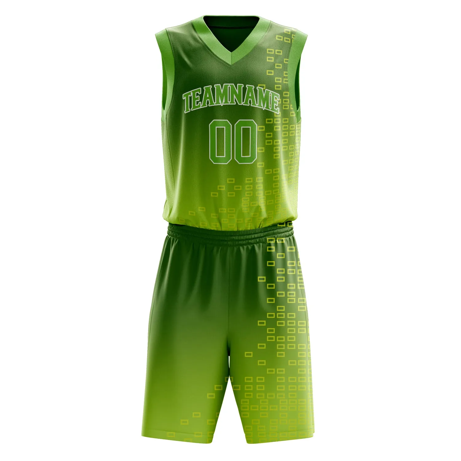 Custom Neon-Green White Solid Color Basketball Set sold by Tailorly product image thumbnail 2