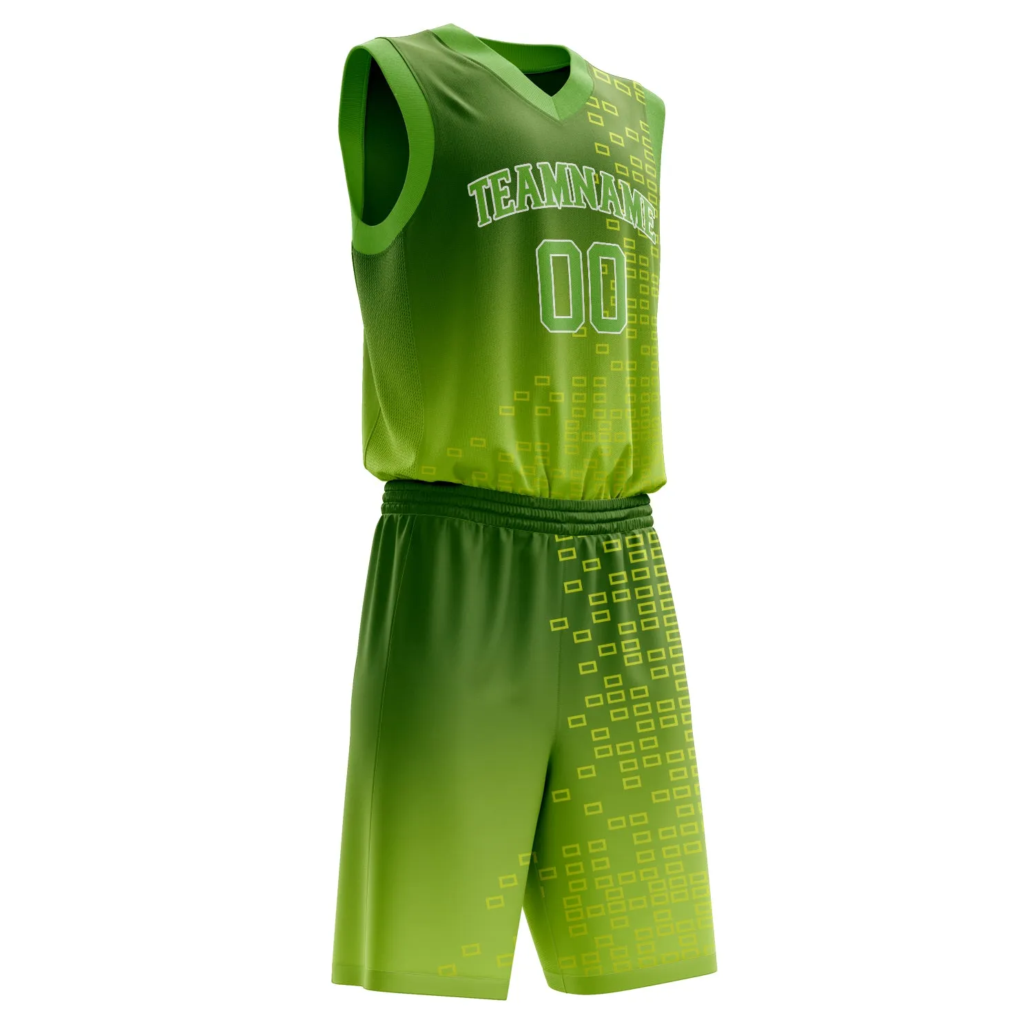 Custom Neon-Green White Solid Color Basketball Set sold by Tailorly product image thumbnail 3