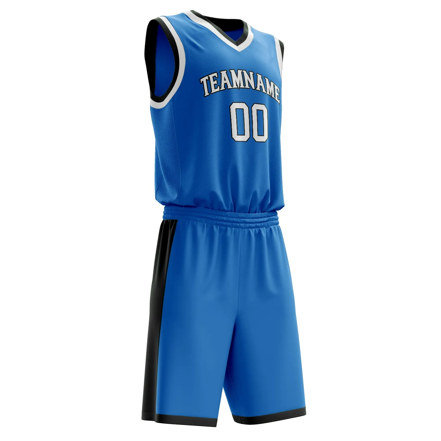 Custom Blue White Solid Color Basketball Set sold by Tailorly product image thumbnail 3