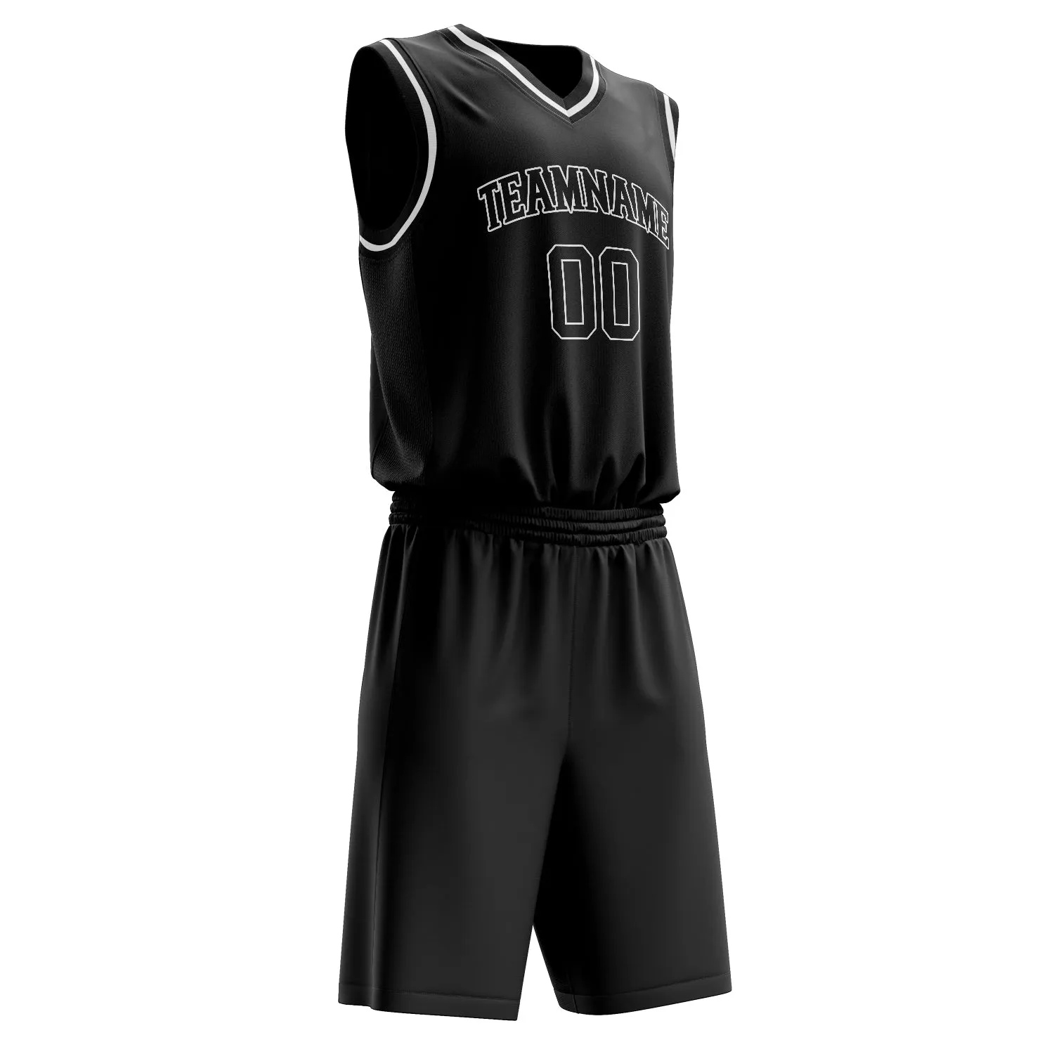 Custom Black White Solid Color Basketball Set sold by Tailorly product image thumbnail 3