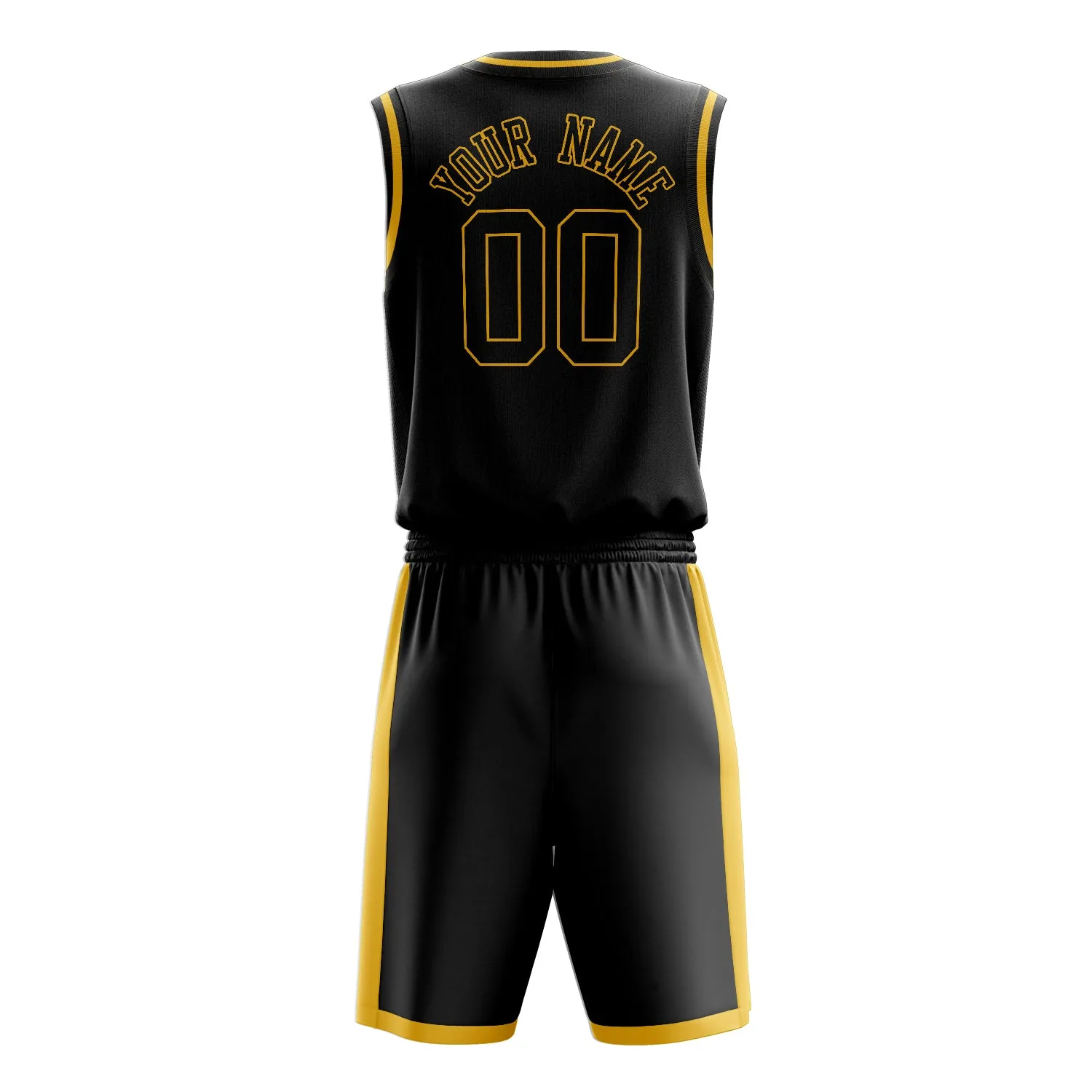 Custom Black Gold Solid Color Basketball Set sold by Tailorly product image thumbnail 4