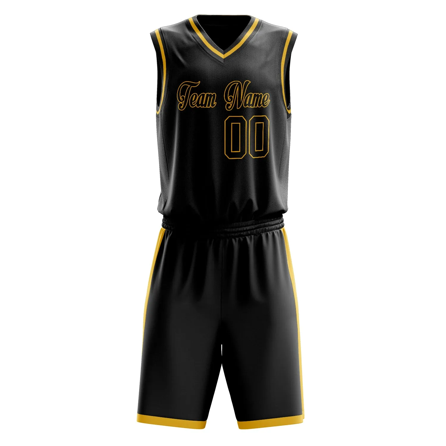 Custom Black Gold Solid Color Basketball Set sold by Tailorly product image thumbnail 2