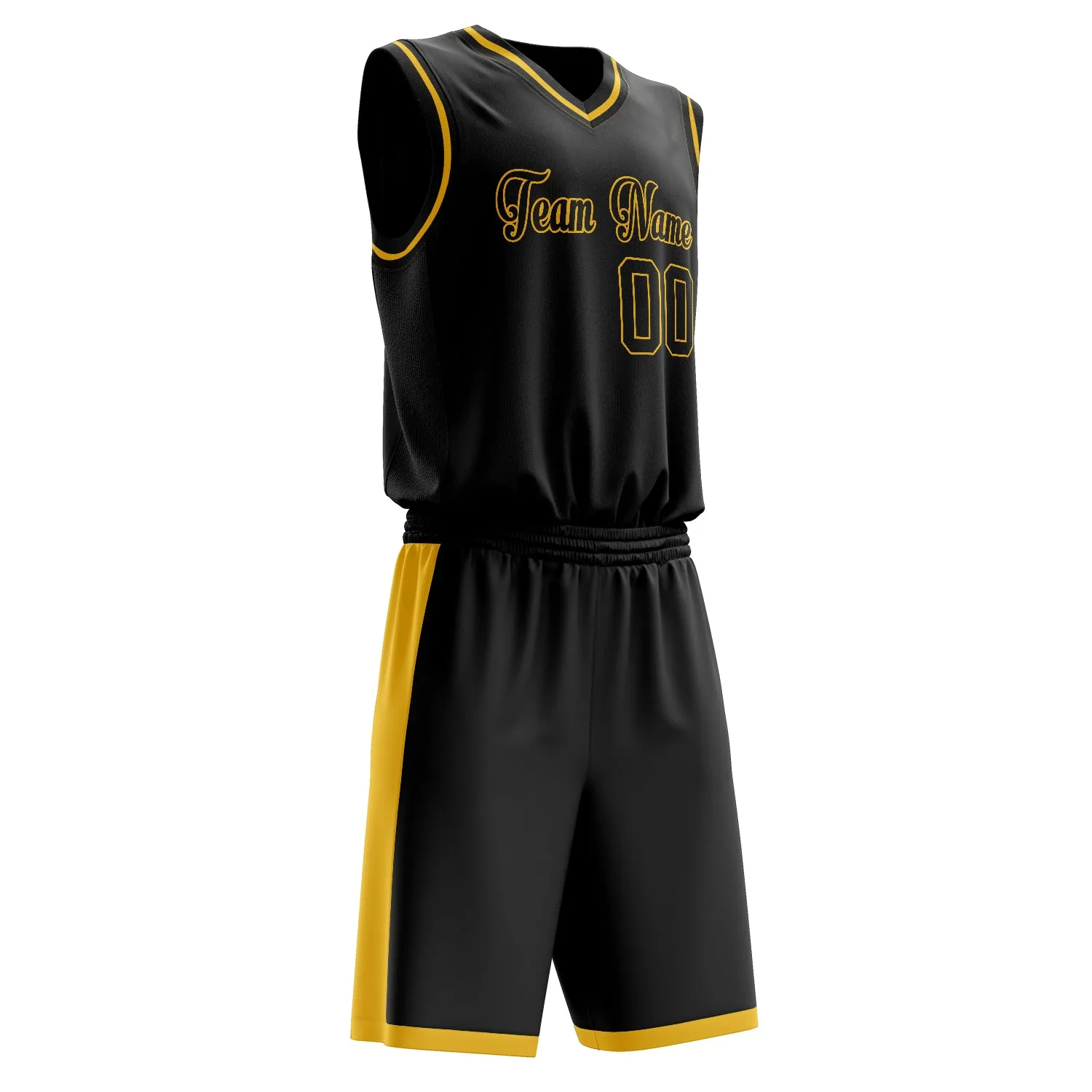 Custom Black Gold Solid Color Basketball Set sold by Tailorly product image thumbnail 3