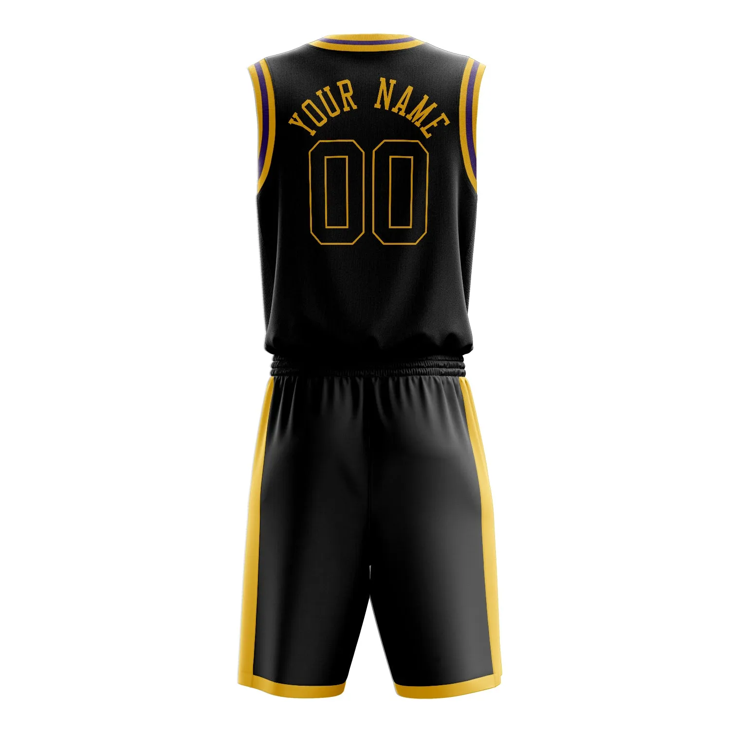 Custom Black Gold Solid Color Basketball Set sold by Tailorly product image thumbnail 4