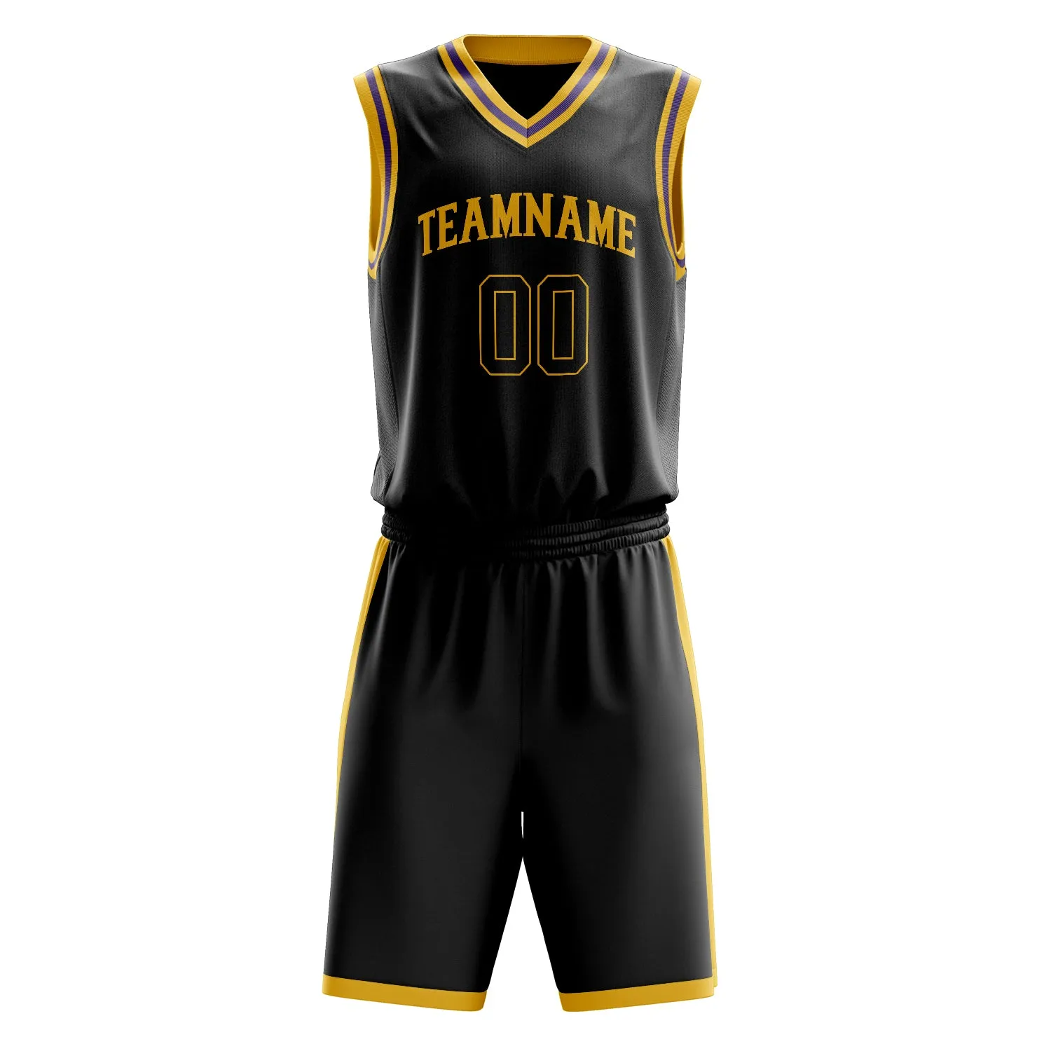Custom Black Gold Solid Color Basketball Set sold by Tailorly product image thumbnail 2