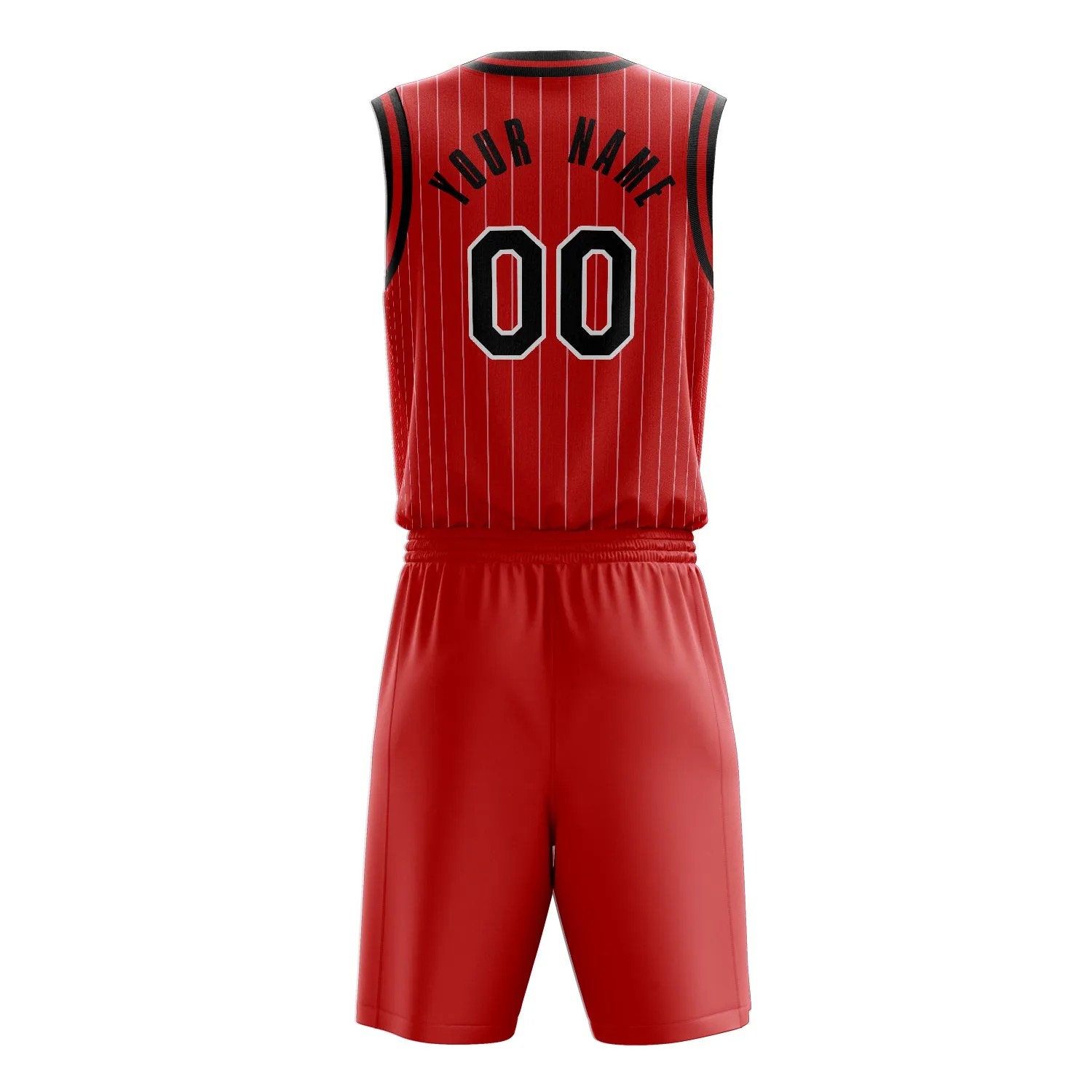Custom Red Black Pinstripe Basketball Set sold by Tailorly product image thumbnail 4