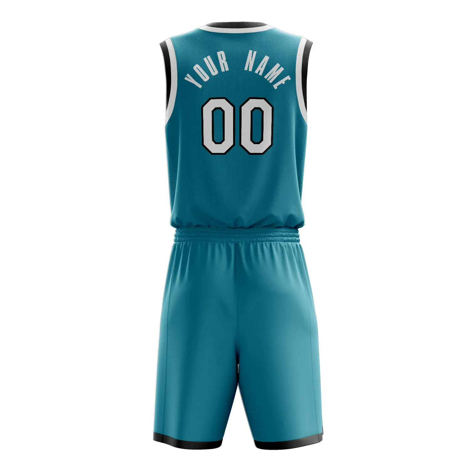 Custom Teal White Solid Color Basketball Set sold by Tailorly product image thumbnail 4