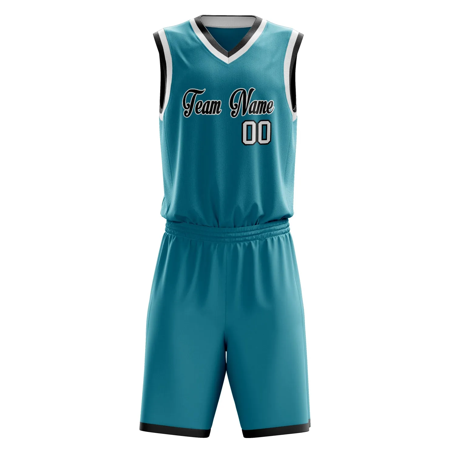 Custom Teal White Solid Color Basketball Set sold by Tailorly product image thumbnail 2