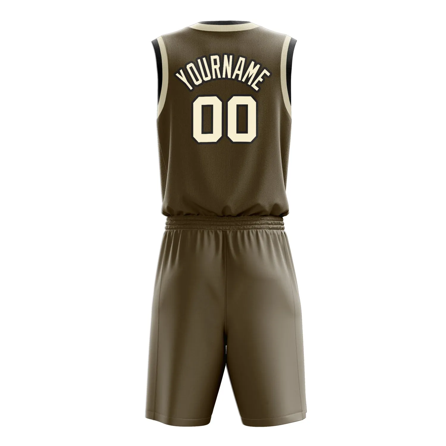 Custom Olive Cream Solid Color Basketball Set sold by Tailorly product image thumbnail 4