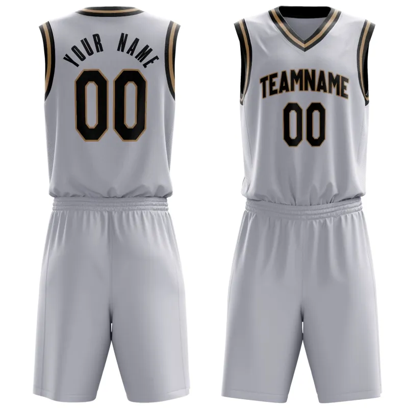Custom White Black Solid Color Basketball Set made by Tailorly