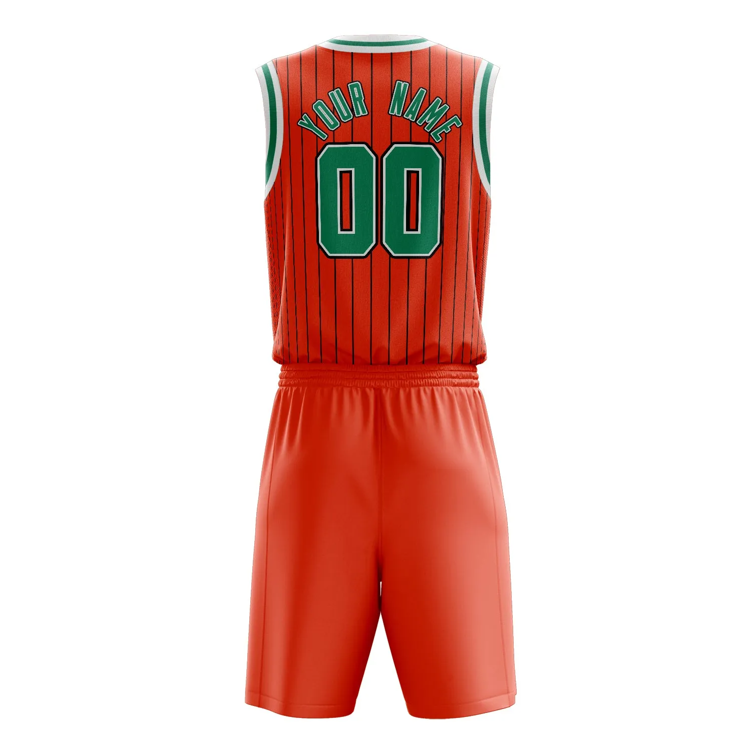 Custom Orange Kelly Green Pinstripe Basketball Set sold by Tailorly product image thumbnail 4