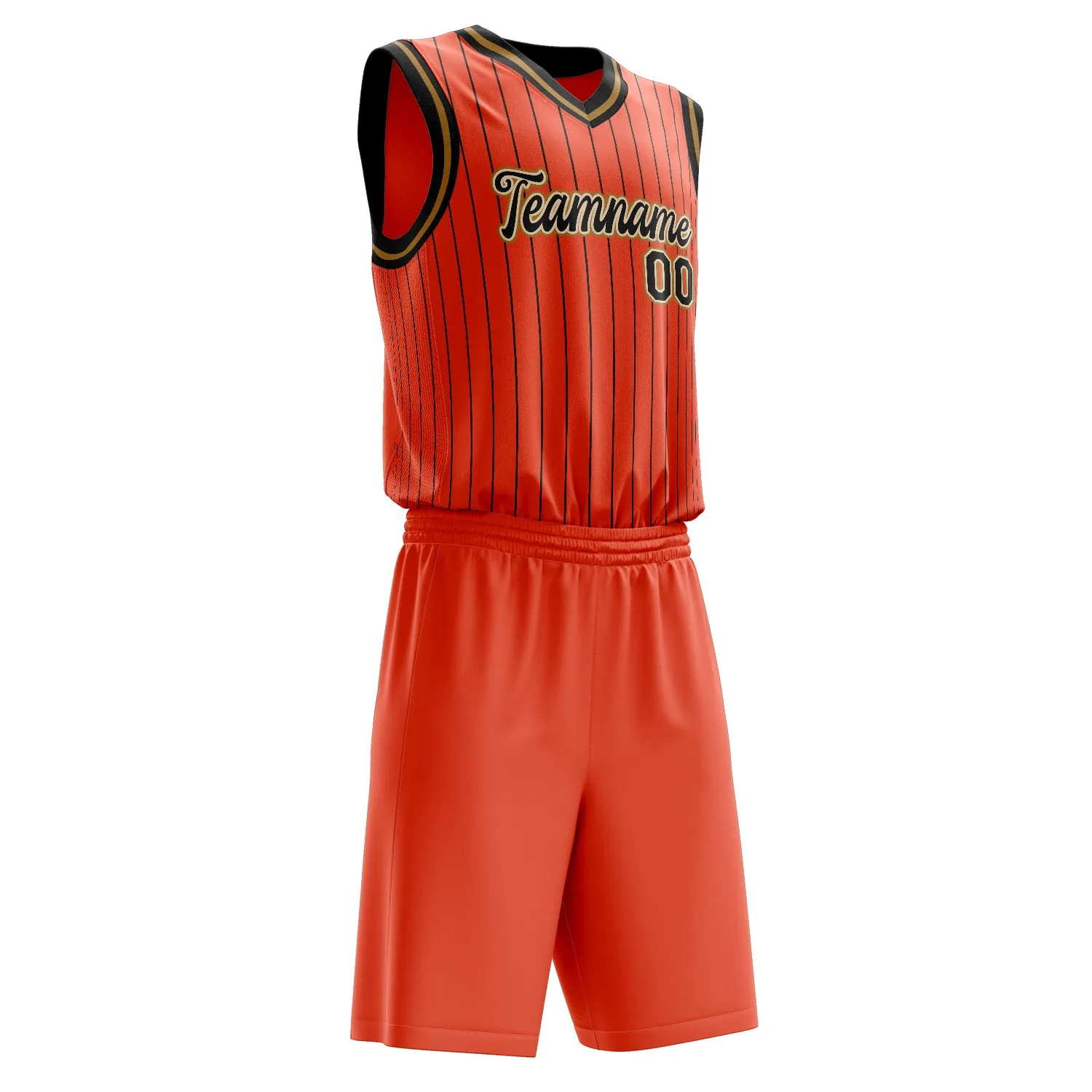 Custom Orange Black Pinstripe Basketball Set sold by Tailorly product image thumbnail 3