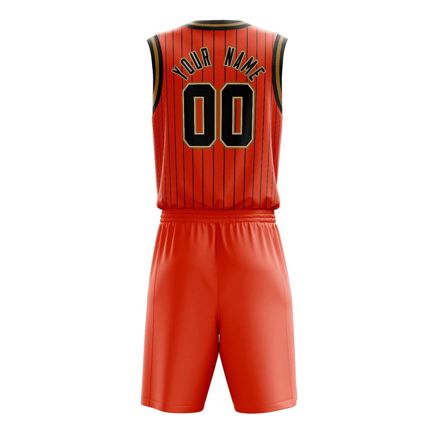Custom Orange Black Pinstripe Basketball Set sold by Tailorly product image thumbnail 4