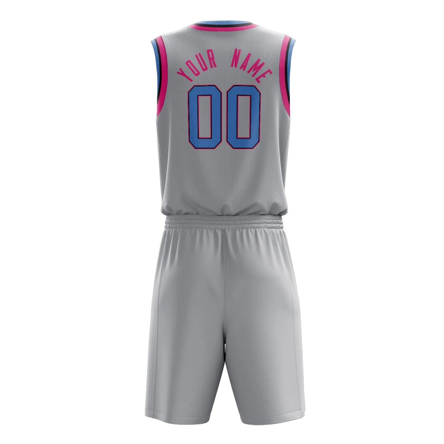 Custom Gray Pink Solid Color Basketball Set sold by Tailorly product image thumbnail 4