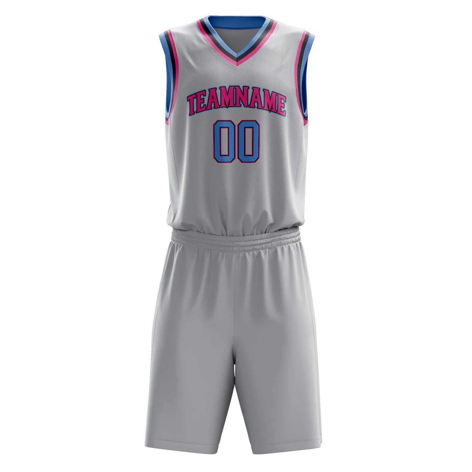 Custom Gray Pink Solid Color Basketball Set sold by Tailorly product image thumbnail 2