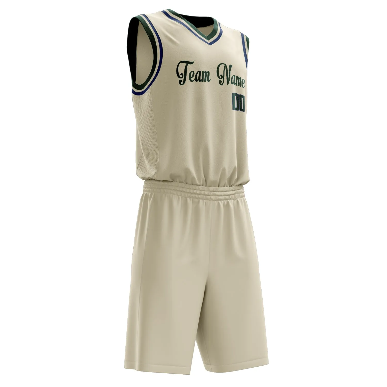 Custom Cream Kelly Green Solid Color Basketball Set sold by Tailorly product image thumbnail 3