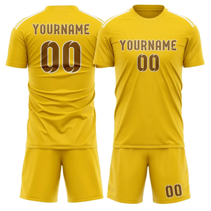 Custom Gold Khaki Soccer Set made by Tailorly