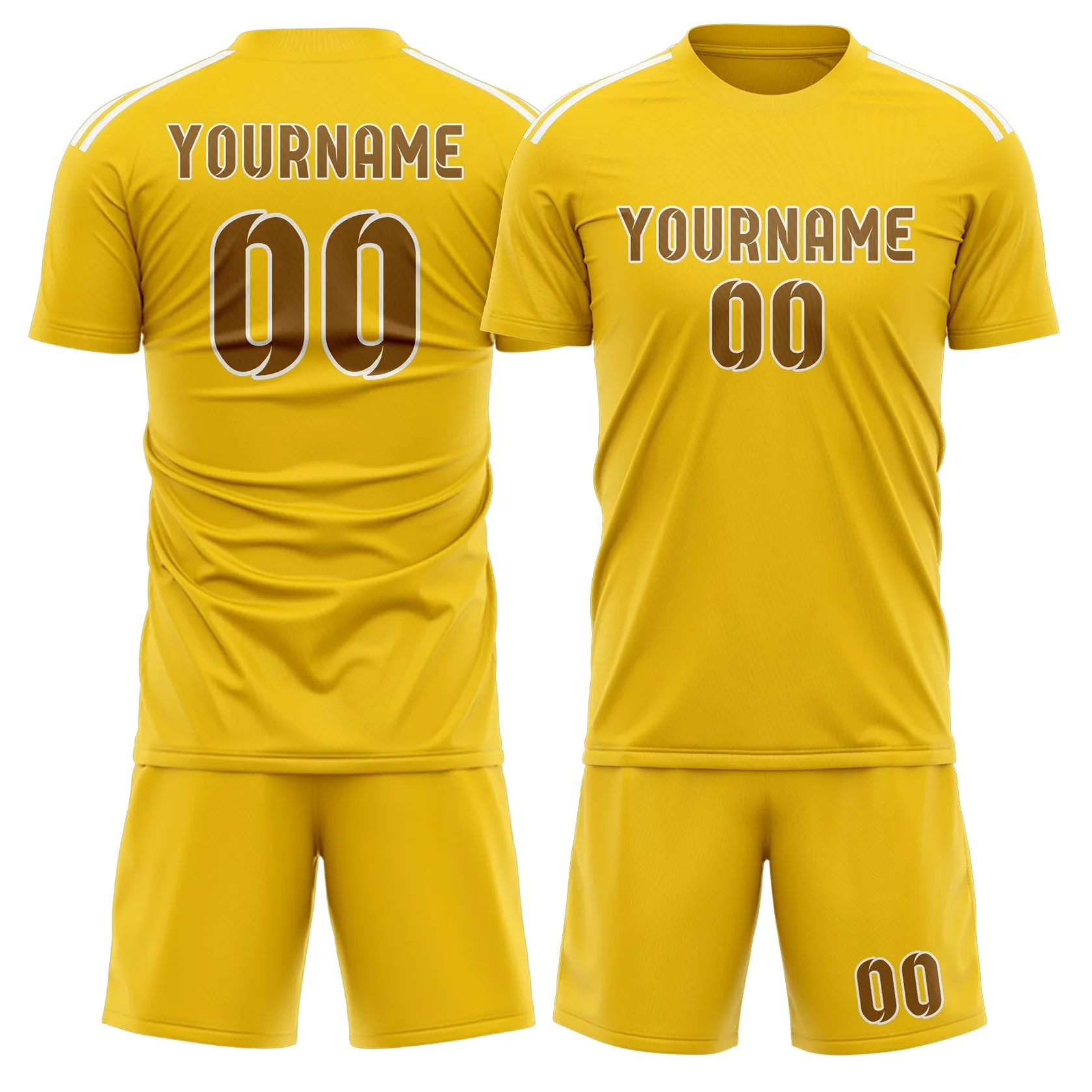 Custom Gold Khaki Soccer Set sold by Tailorly