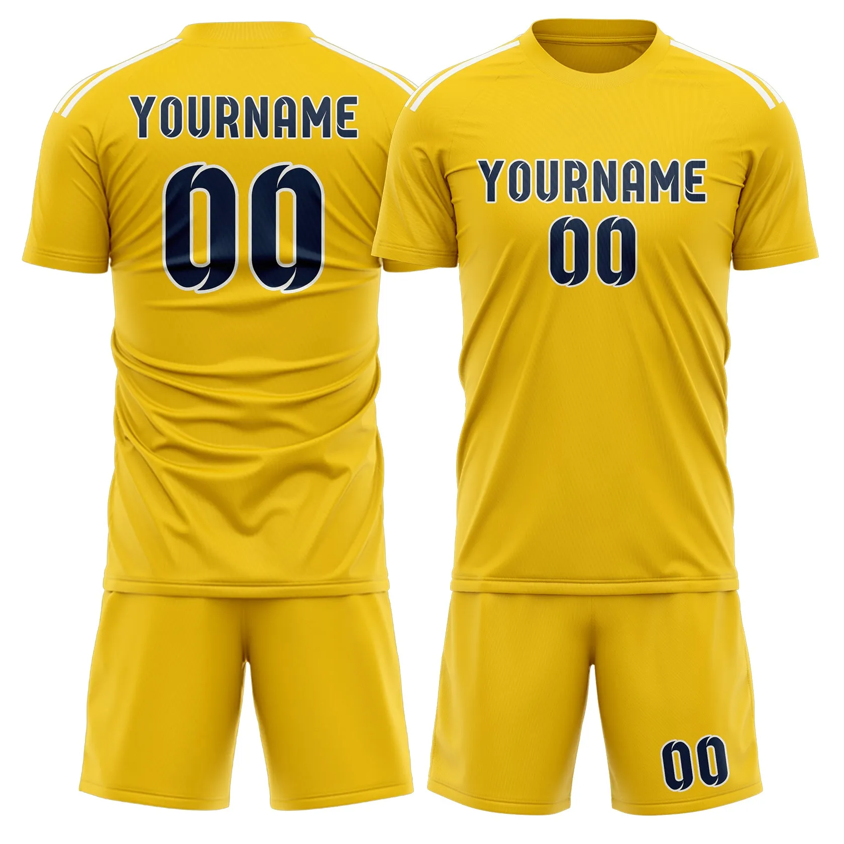 Custom Gold Blue Soccer Set sold by Tailorly