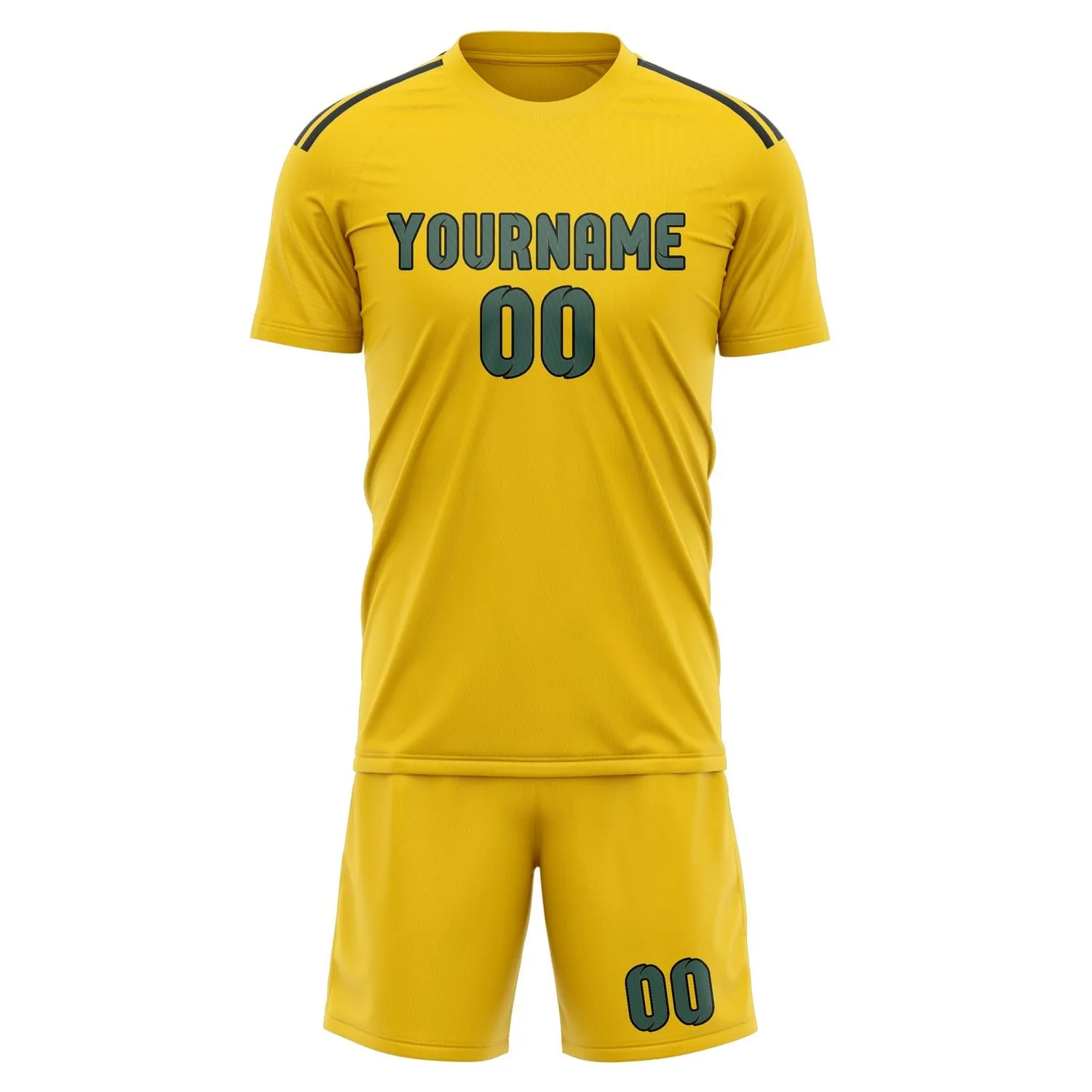 Custom Gold Blue Green Soccer Set sold by Tailorly product image thumbnail 2