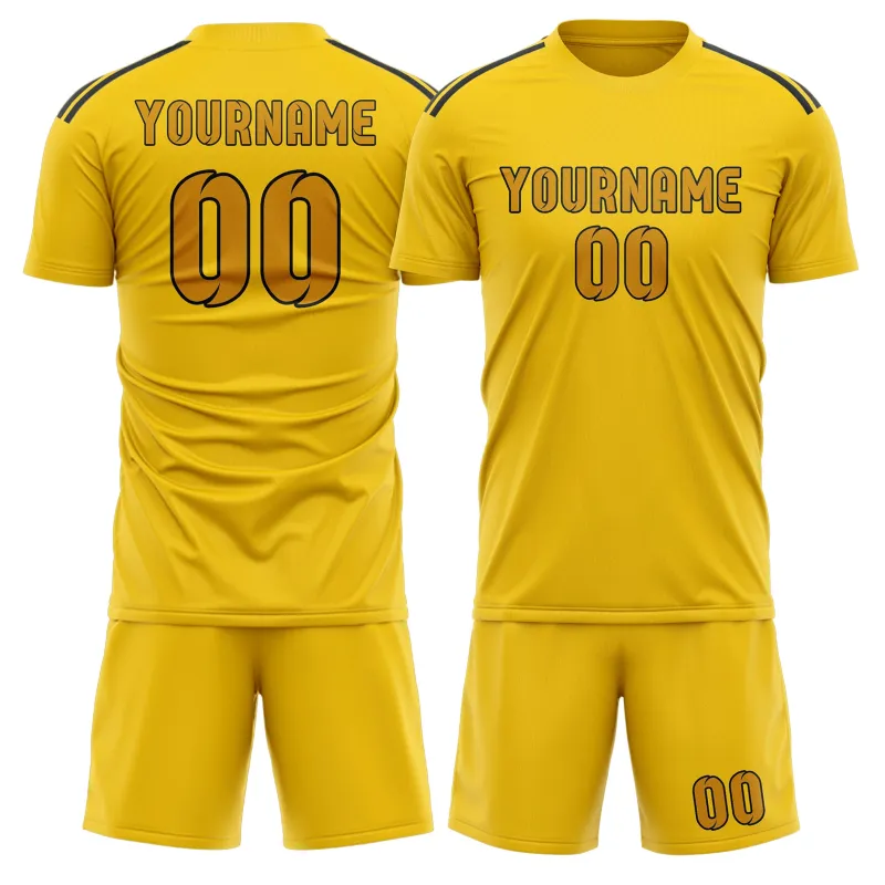 Custom Gold Yellow Soccer Set made by Tailorly