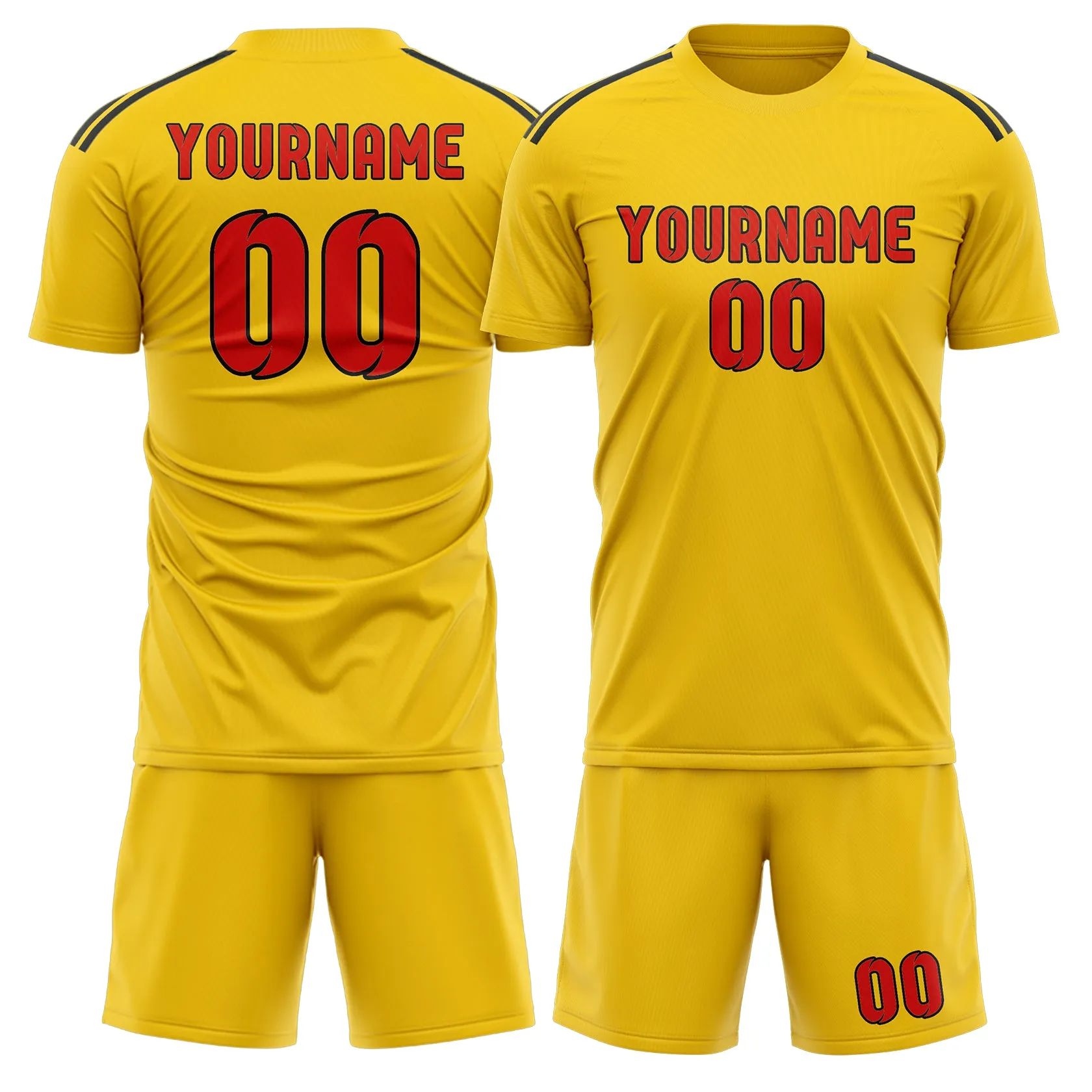 Custom Gold Orange Red Soccer Set sold by Tailorly
