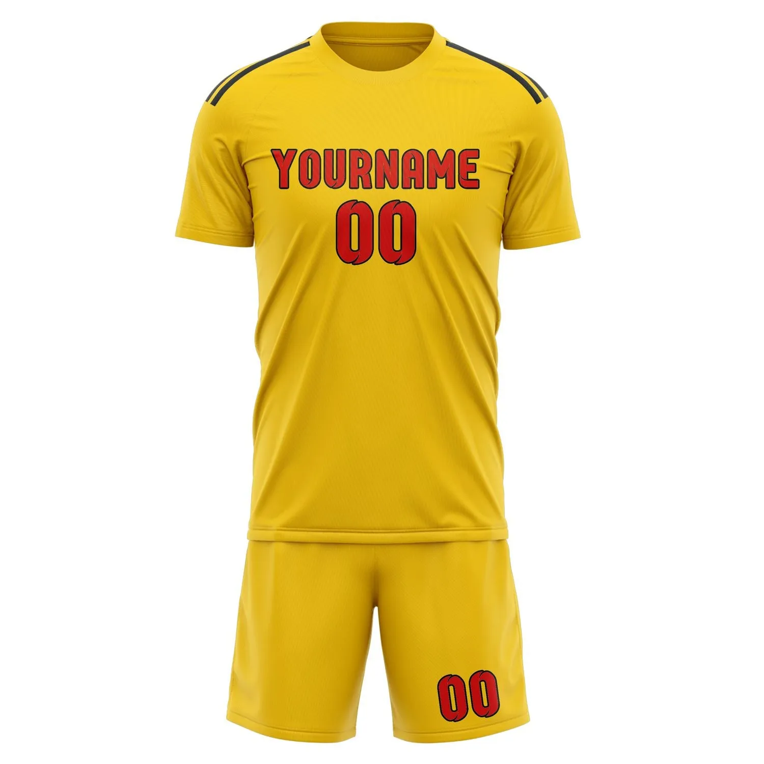 Custom Gold Orange Red Soccer Set sold by Tailorly product image thumbnail 2