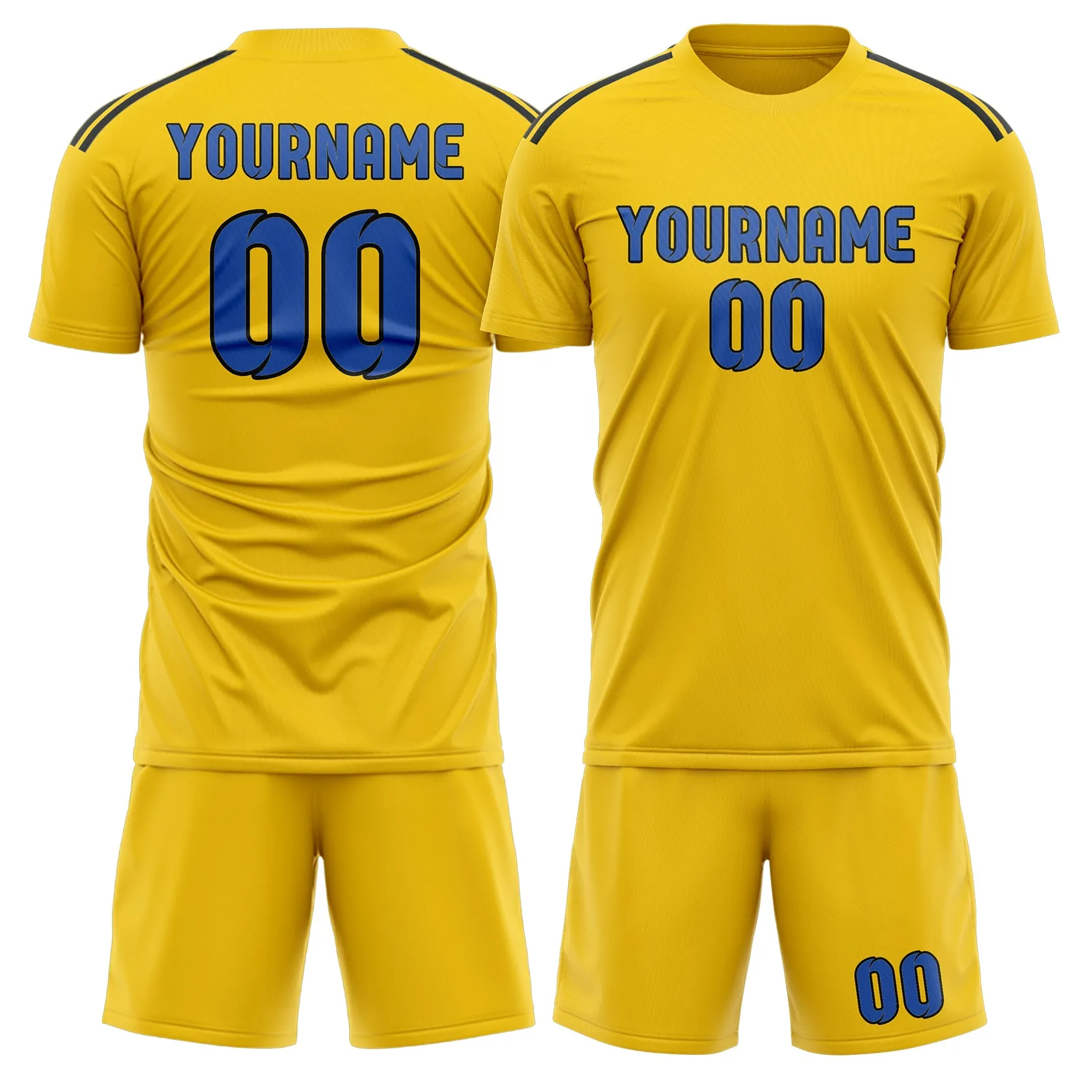 Custom Gold Sky Blue Soccer Set sold by Tailorly