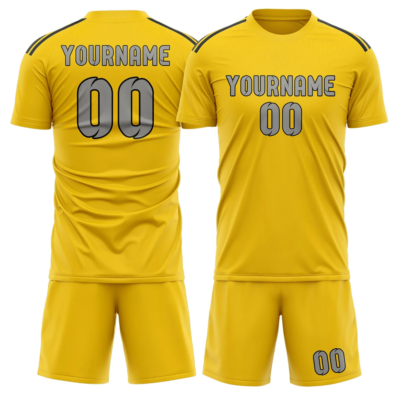 Custom Gold Gray Soccer Set sold by Tailorly