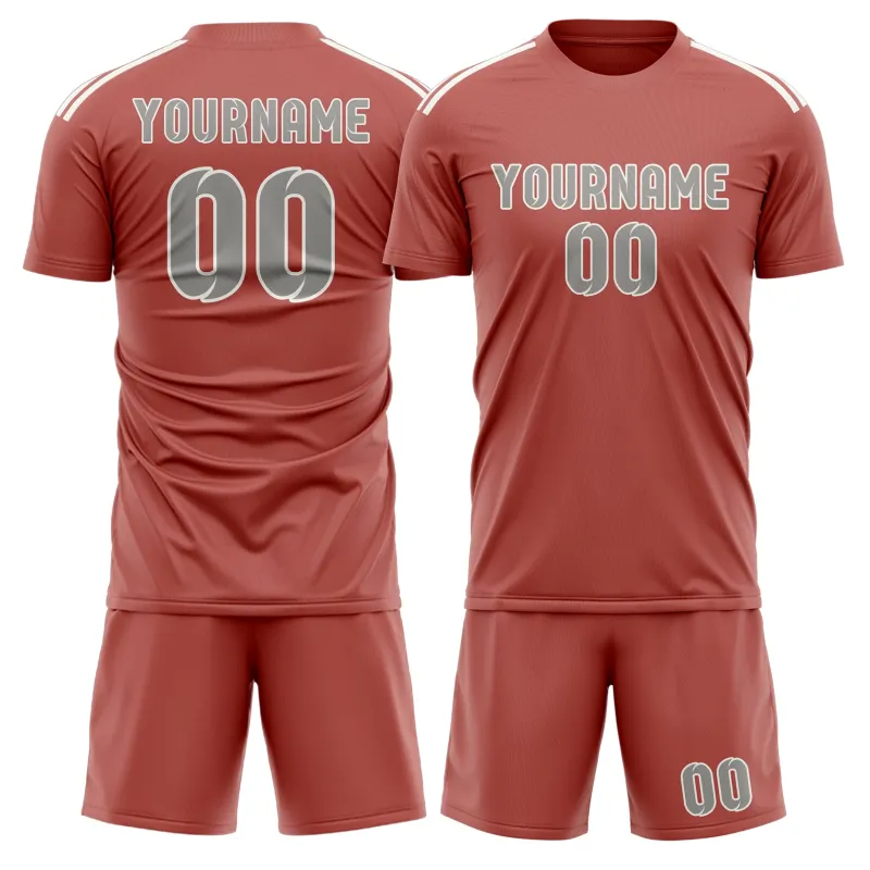 Custom Copper Rose Gray Soccer Set made by Tailorly
