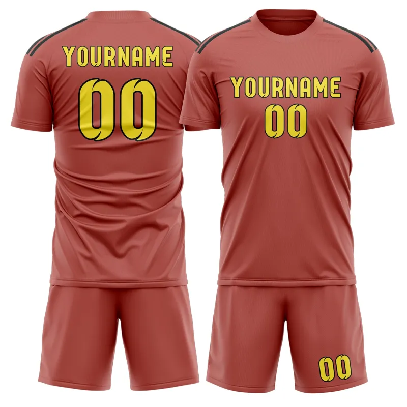 Custom Copper Rose Light Yellow Soccer Set made by Tailorly
