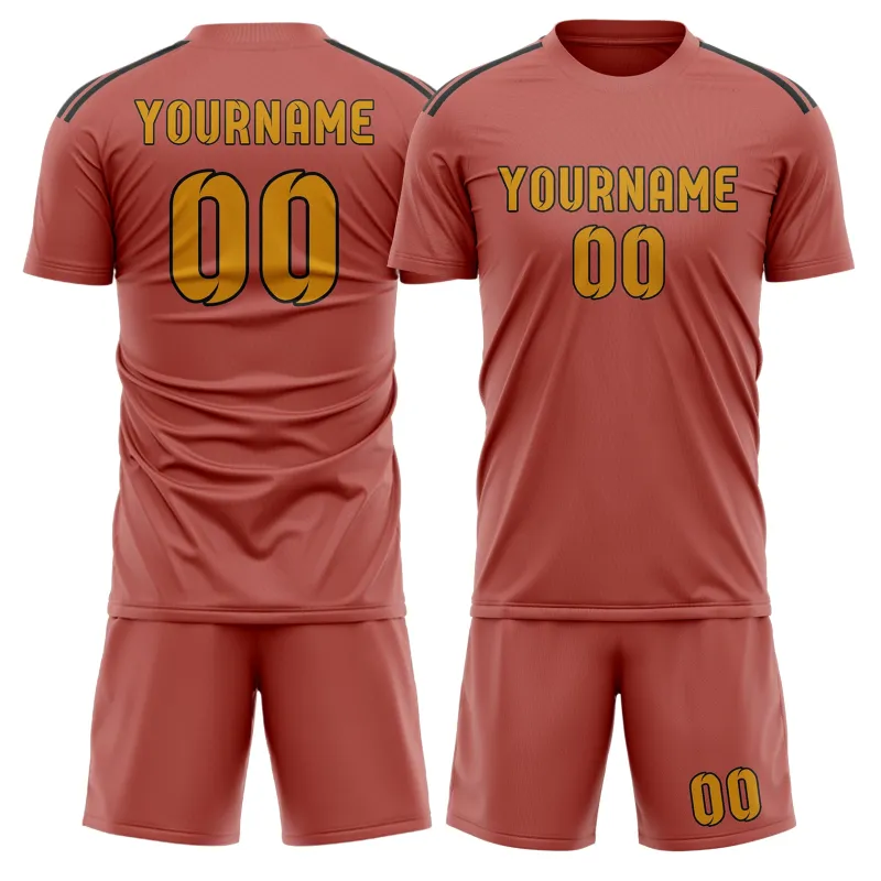 Custom Copper Rose Yellow Soccer Set made by Tailorly