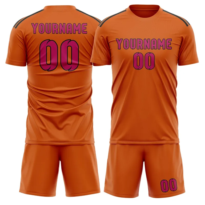 Custom Orange Pink Soccer Set made by Tailorly