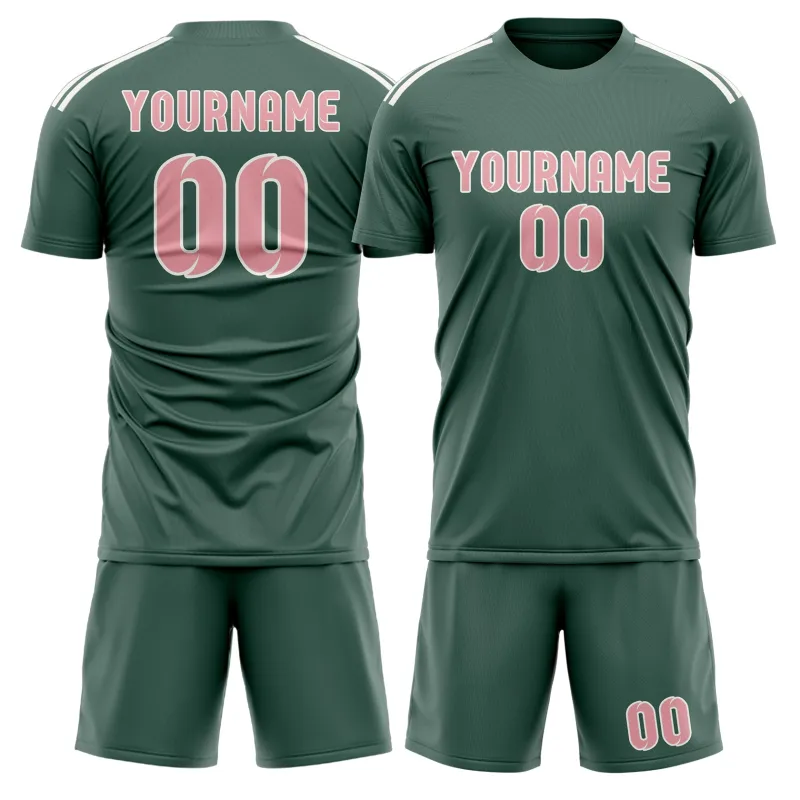 Custom Blue Green Light Pink Soccer Set made by Tailorly