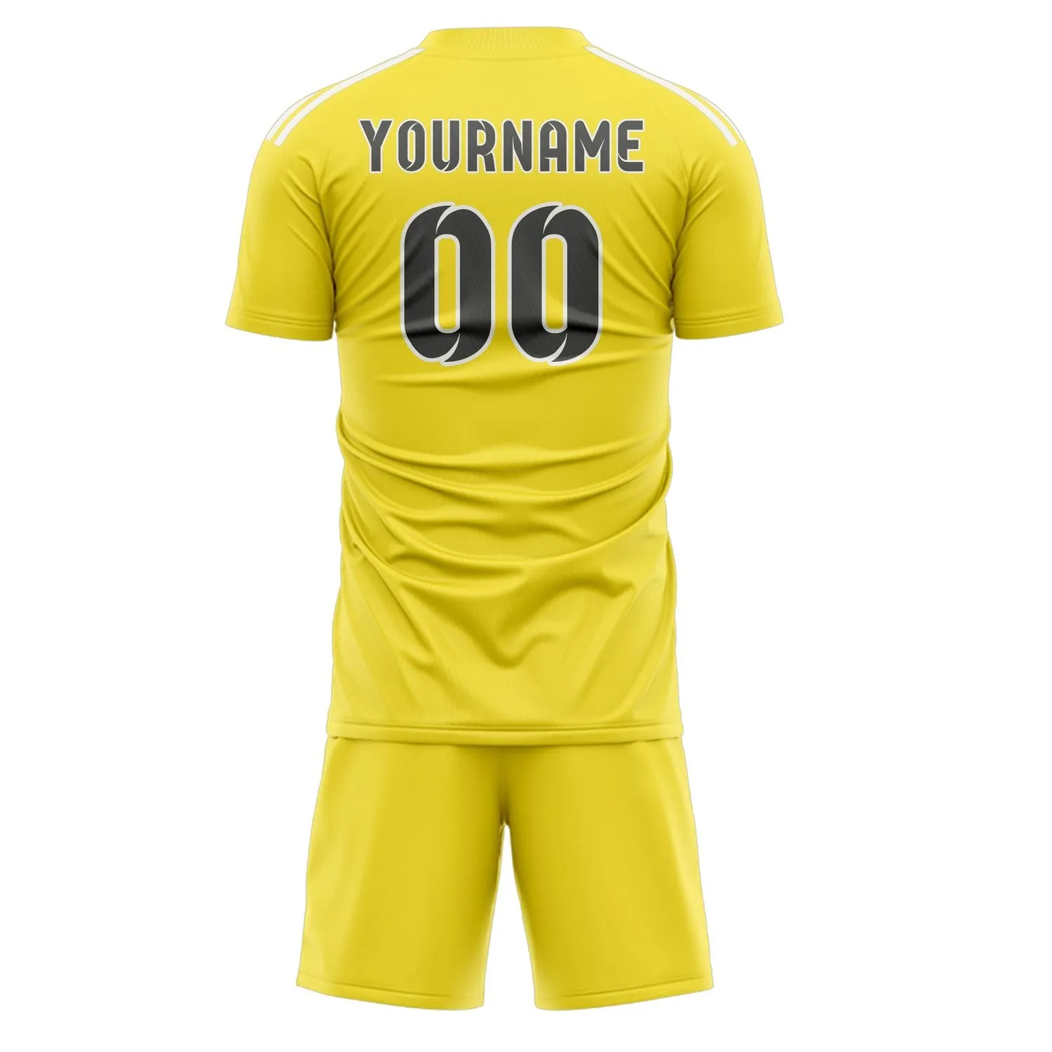 Custom Light Yellow Dark Grey Soccer Set sold by Tailorly product image thumbnail 3