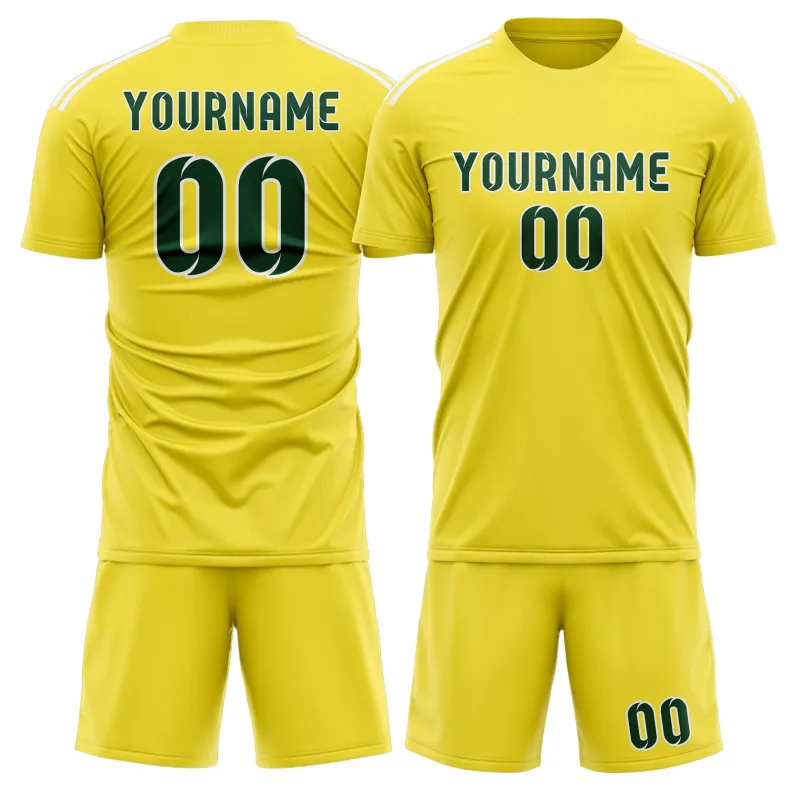 Custom Light Yellow Green Soccer Set made by Tailorly