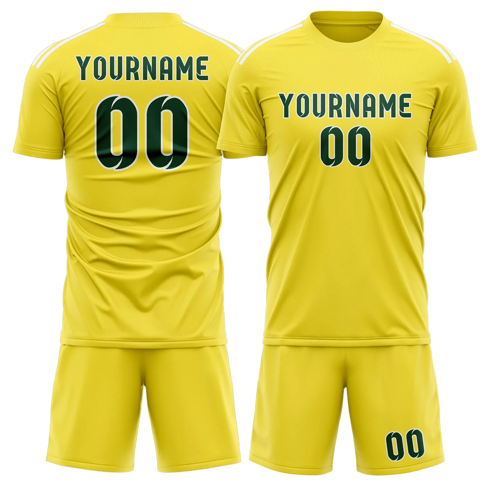 Custom Light Yellow Green Soccer Set sold by Tailorly